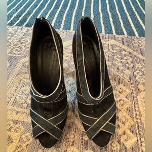 J. Crew Collection Black Crisscross Heels Size 8.5